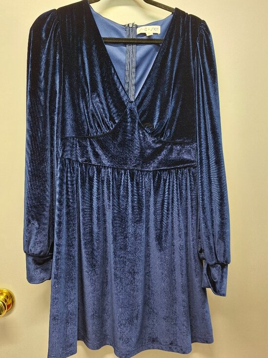 She + Sky Dresses & Skirts - She + Sky Blue Velvet Dress